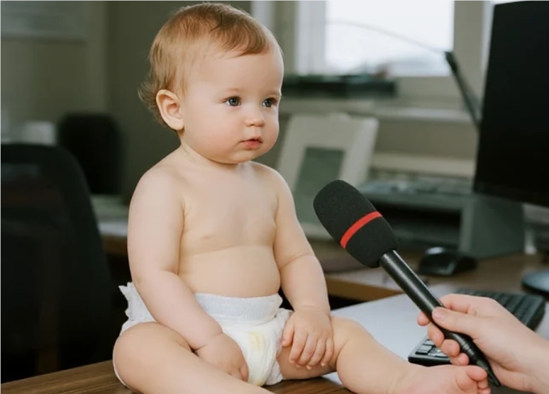 AI-Generated AI Grandson Workplace Quotes Short Video Account: Baby Face Speaking Like an Adult Attracting Massive Followers