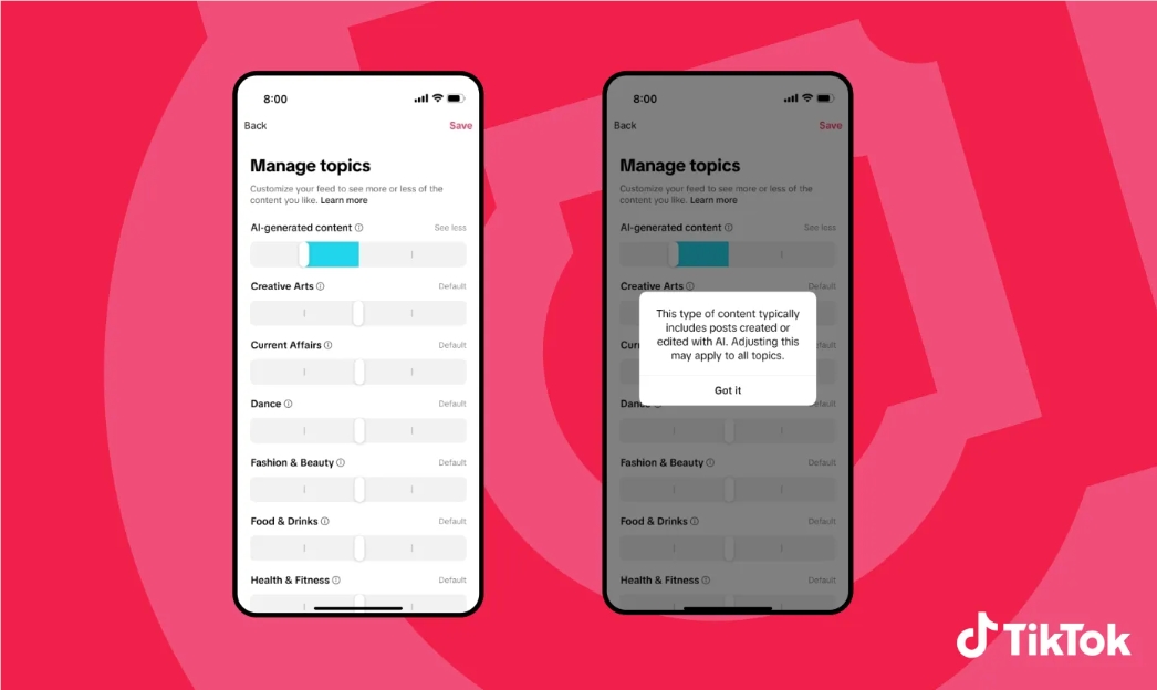 TikTok Launches New Feature: Users Can Adjust the AI Content They See